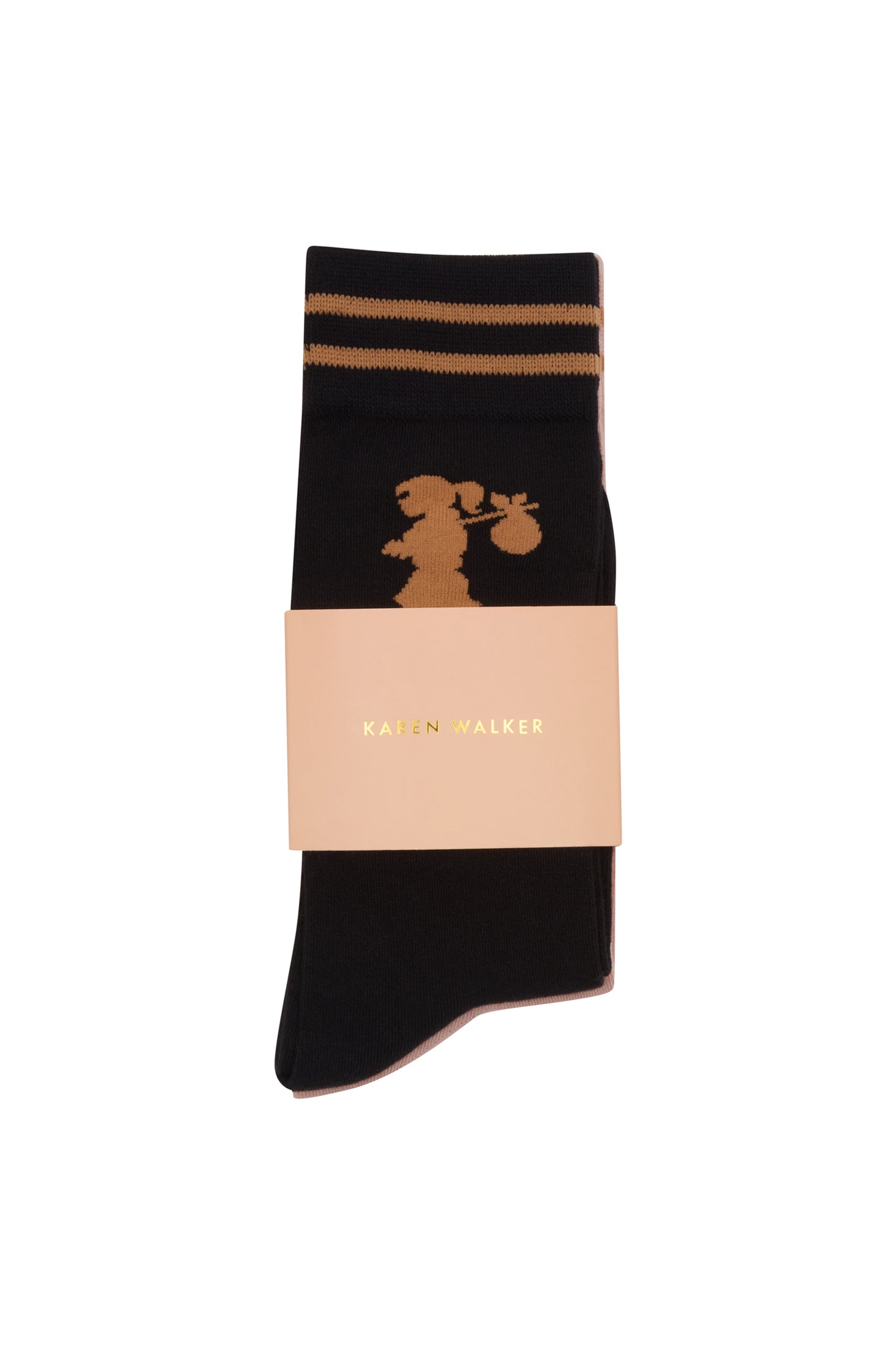 Runaway Girl Socks 2 Pack Black/Pink