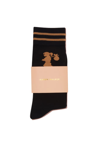 Runaway Girl Socks 2 Pack Black/Pink