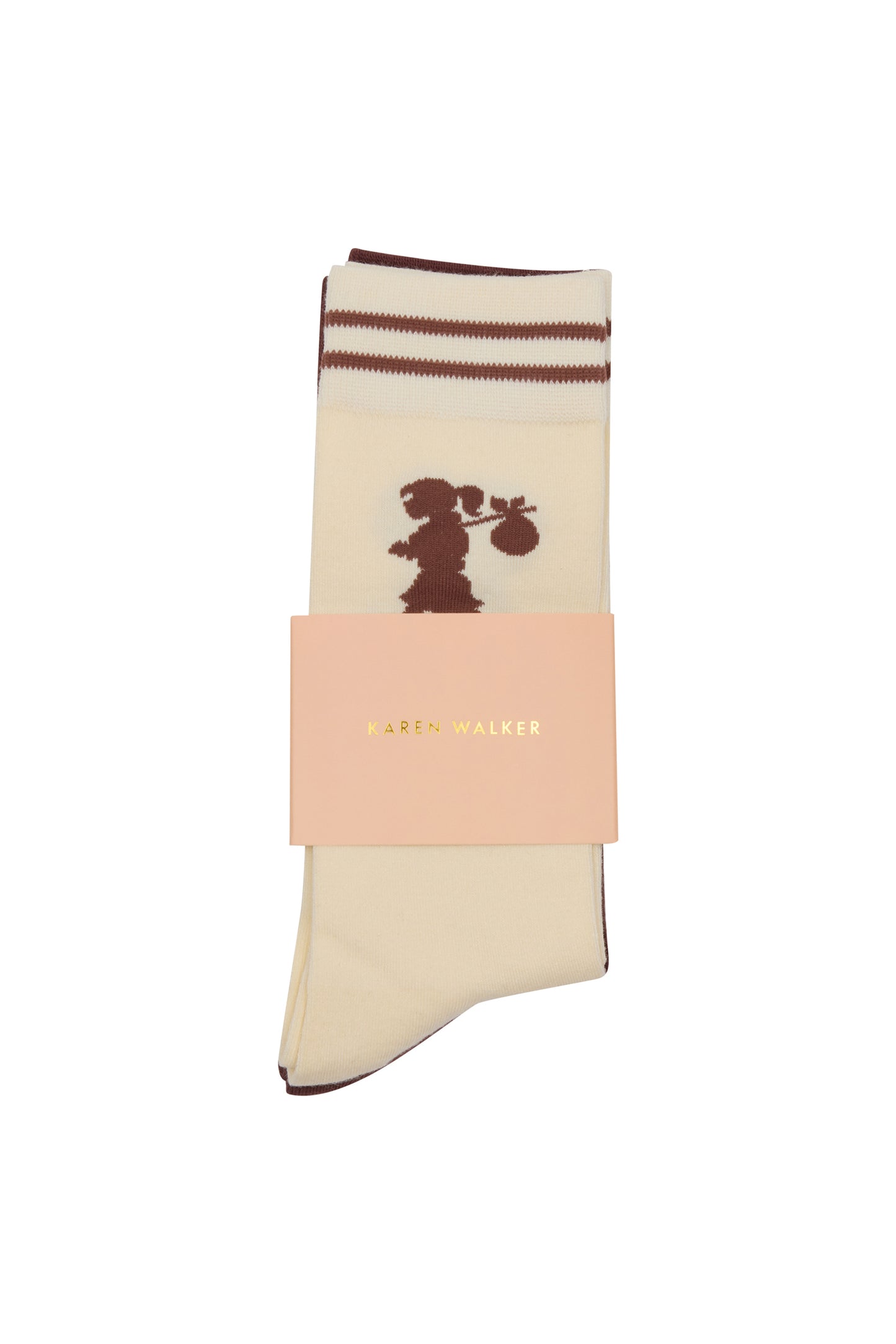 Runaway Girl Socks 2 Pack Cream/Mahogany