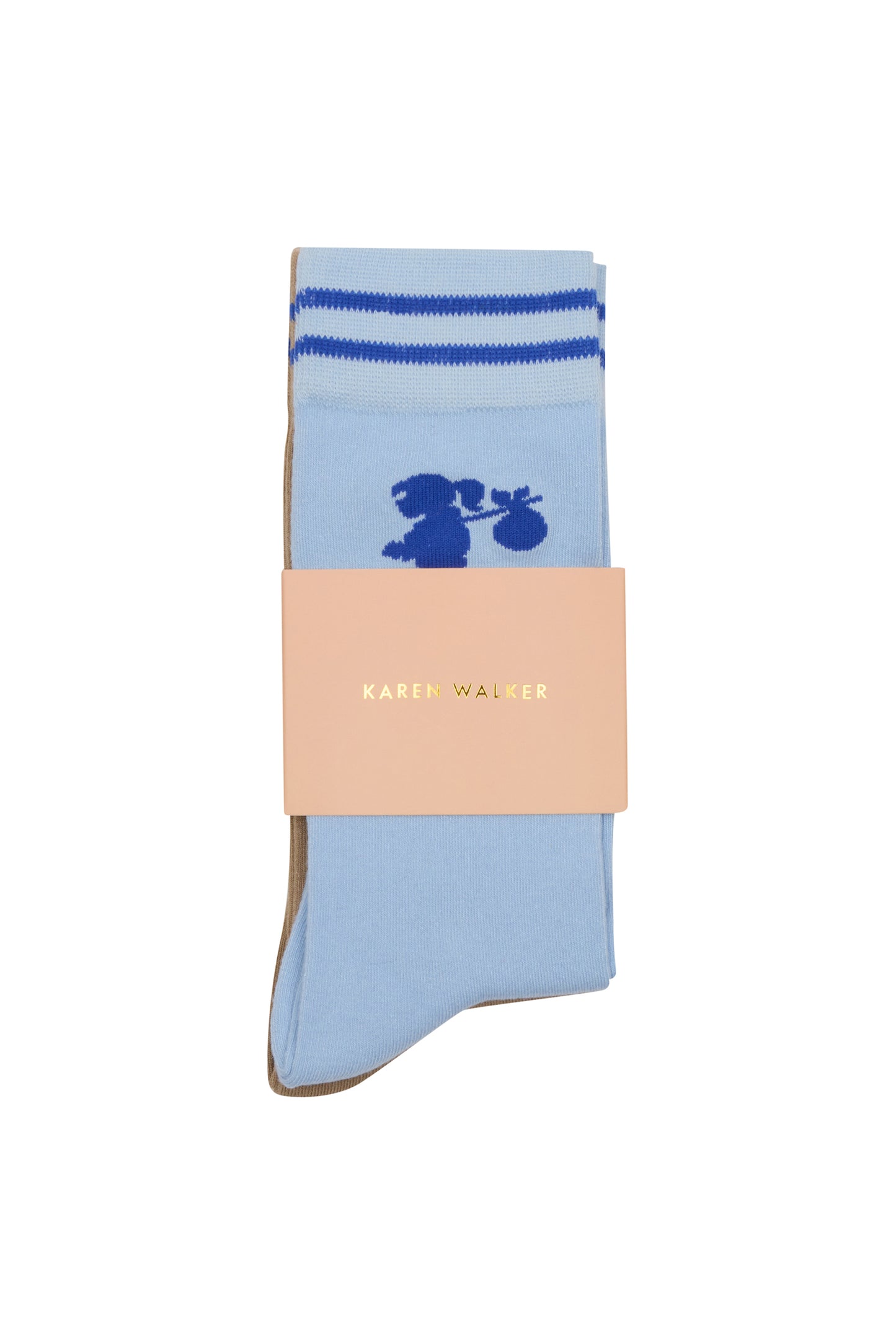 Runaway Girl Socks 2 Pack Sky Blue/Sesame