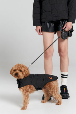 Quilted Monogram Dog Jacket Black