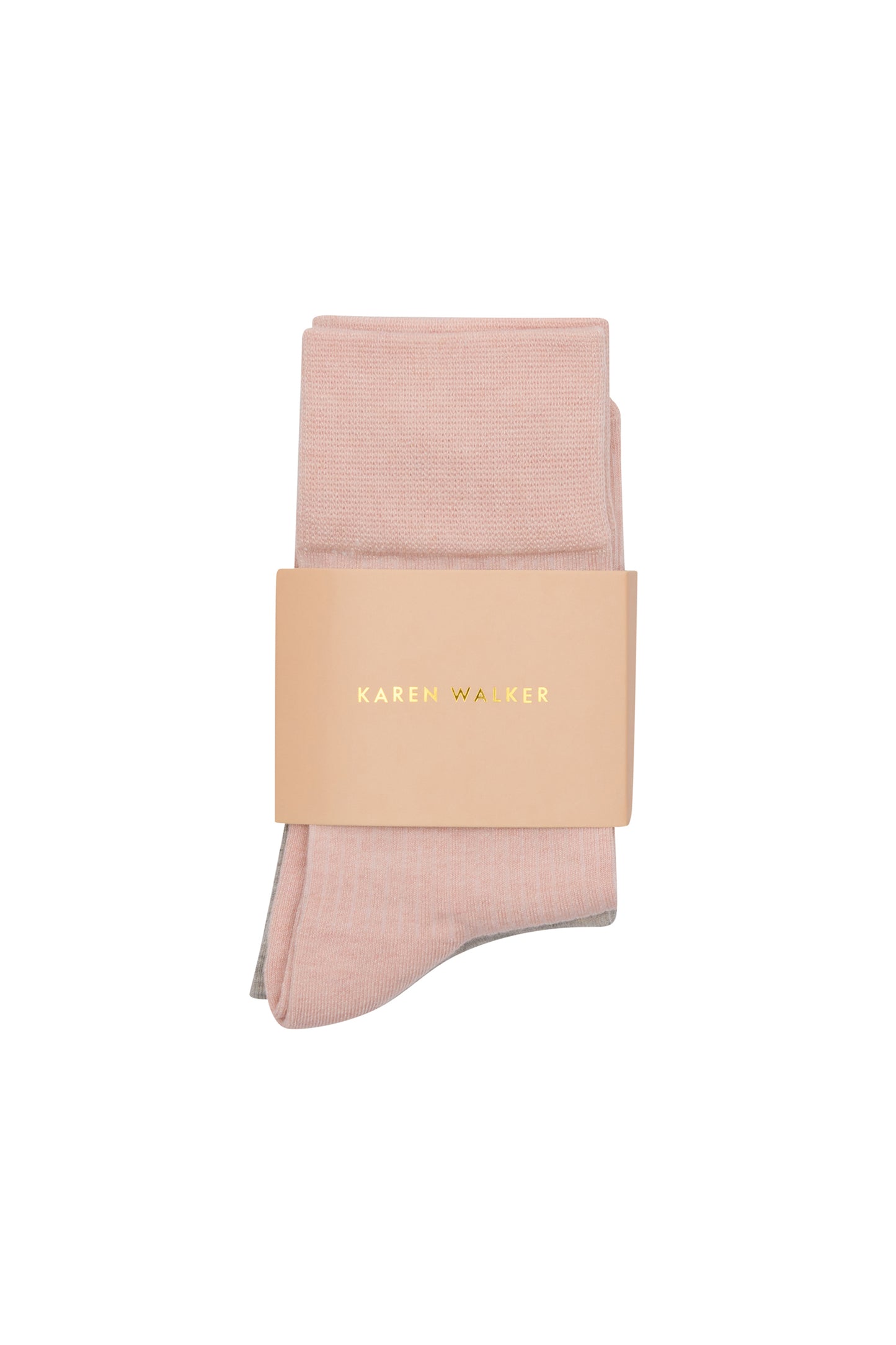 Runaway Embroidered Socks 2 Pack Blush/Light Grey