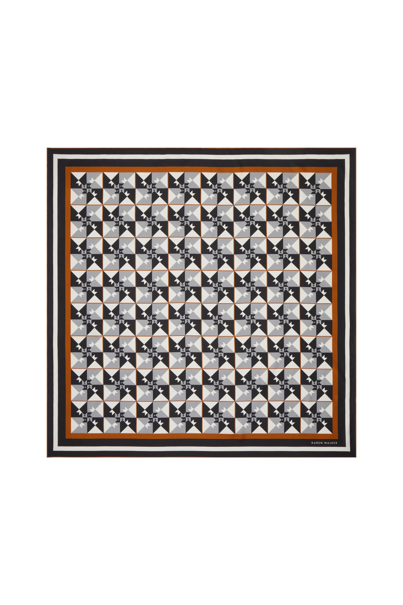 Monogram Tiles Classic Silk Scarf Black Multi