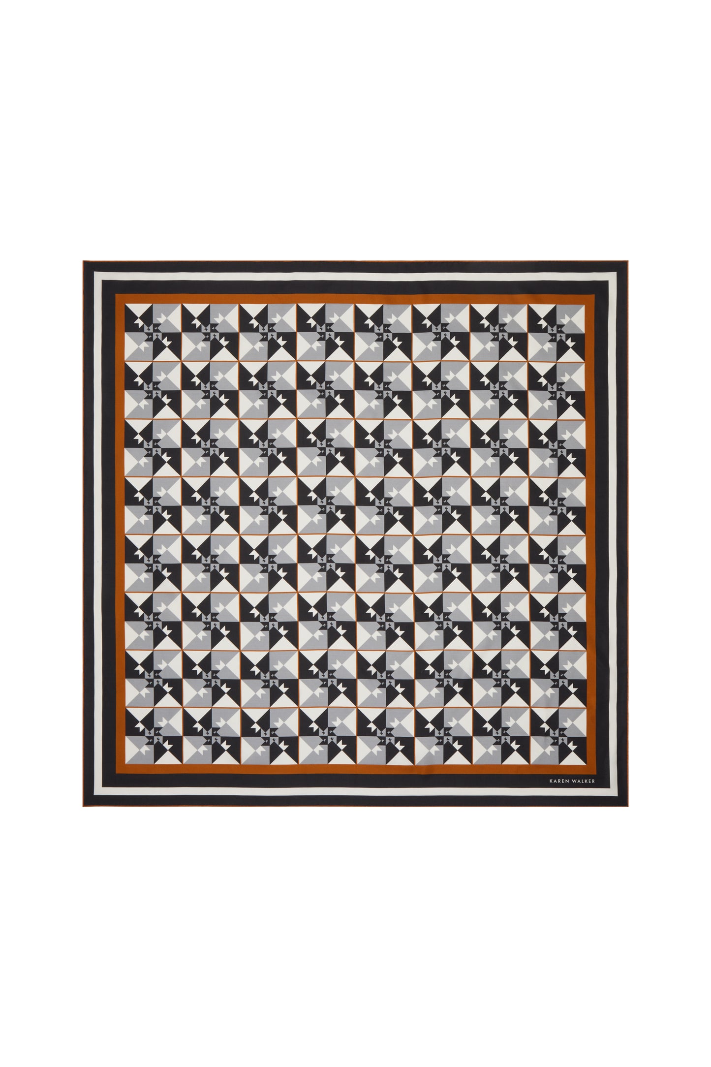 Monogram Tiles Classic Silk Scarf Black Multi