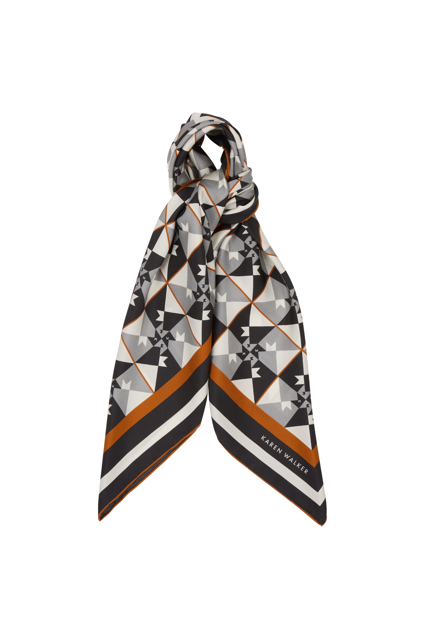 Monogram Tiles Classic Silk Scarf Black Multi