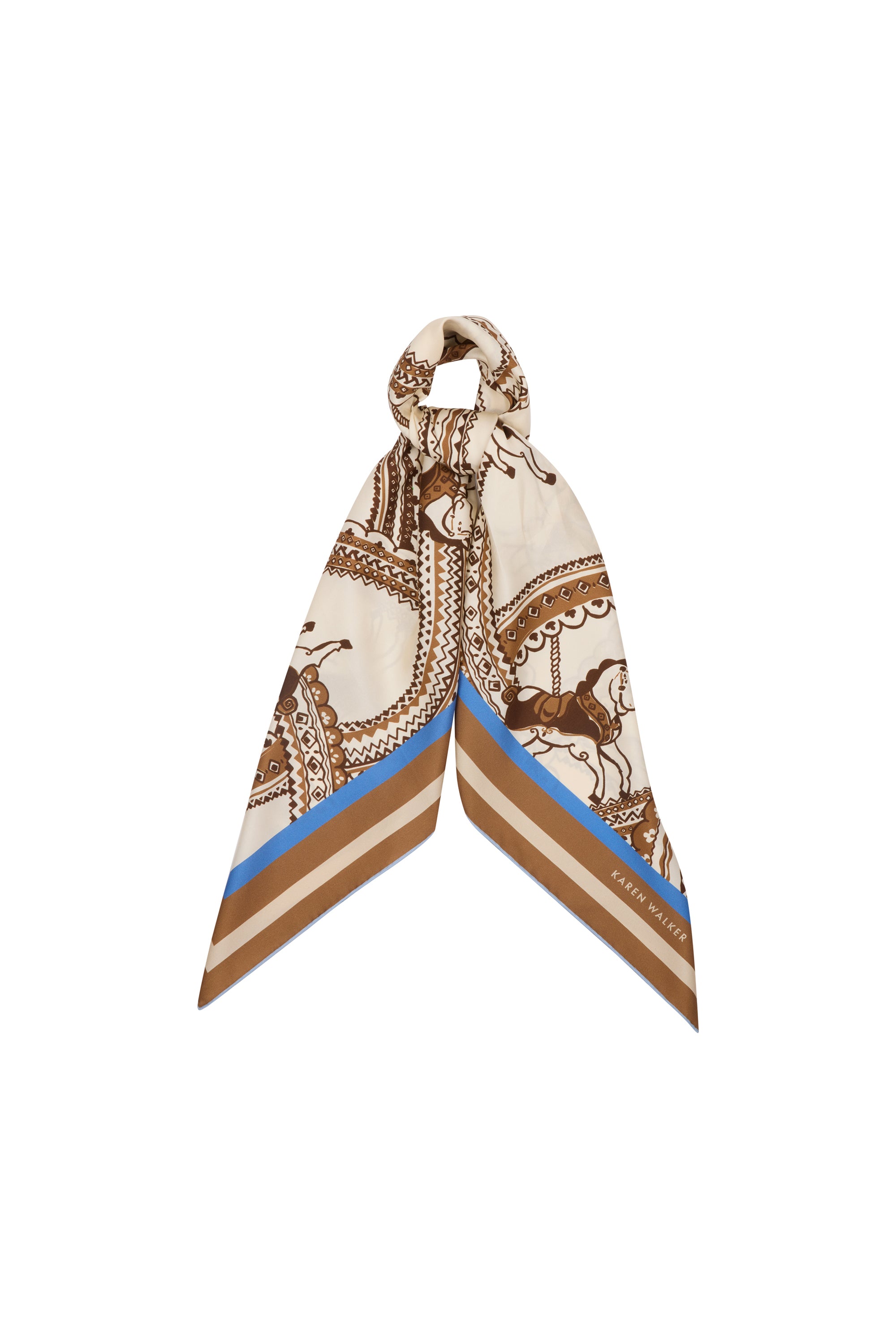 Carousel Classic Silk Scarf Cream Multi – Karen Walker