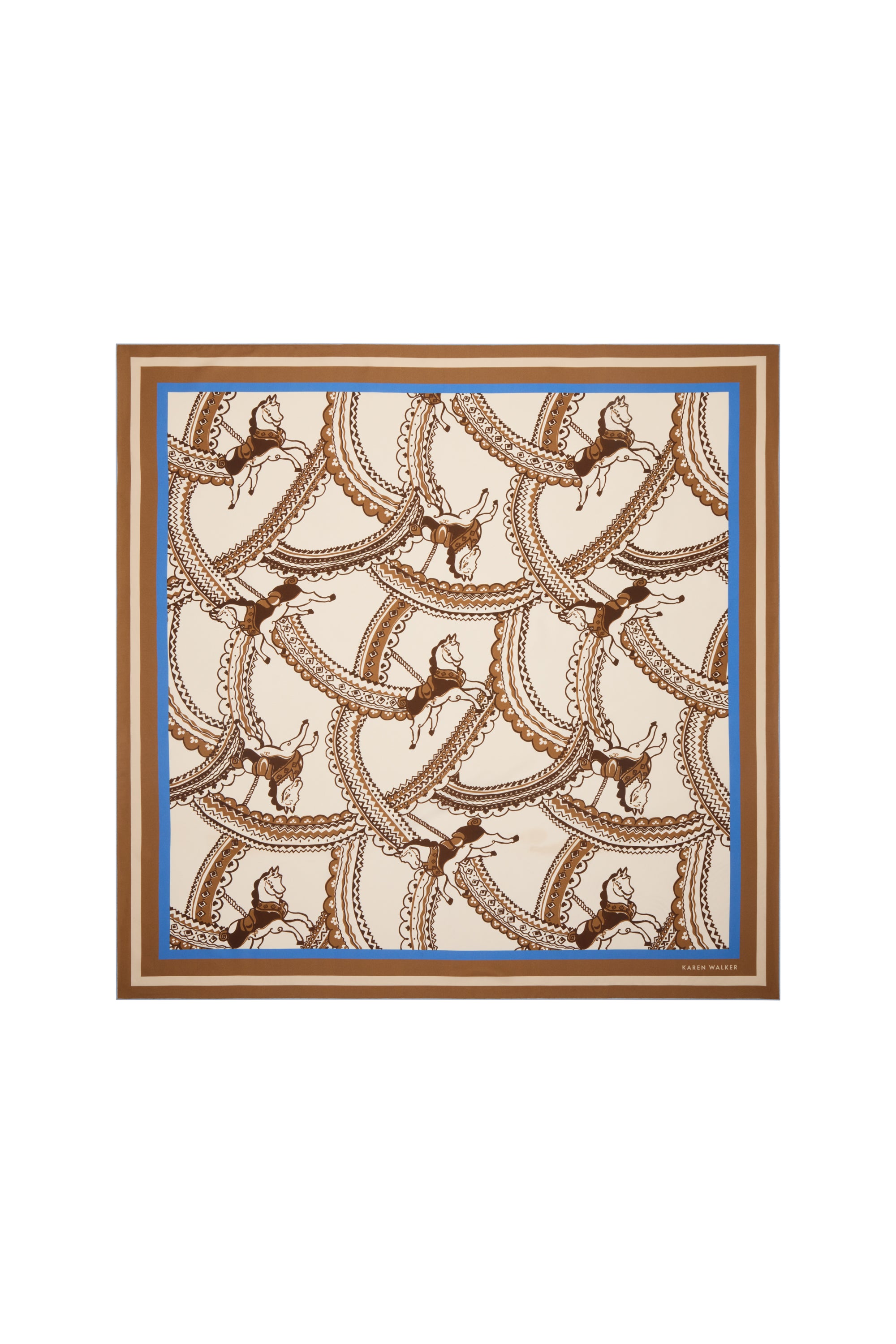 Carousel Classic Silk Scarf Cream Multi – Karen Walker