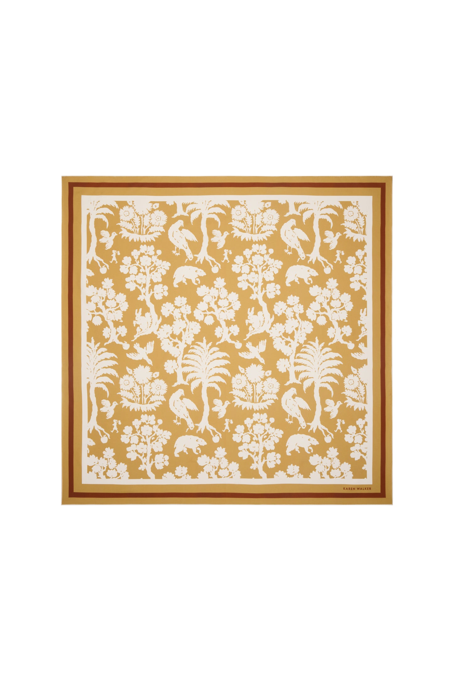 Animal Kingdom Classic Silk Scarf Ochre