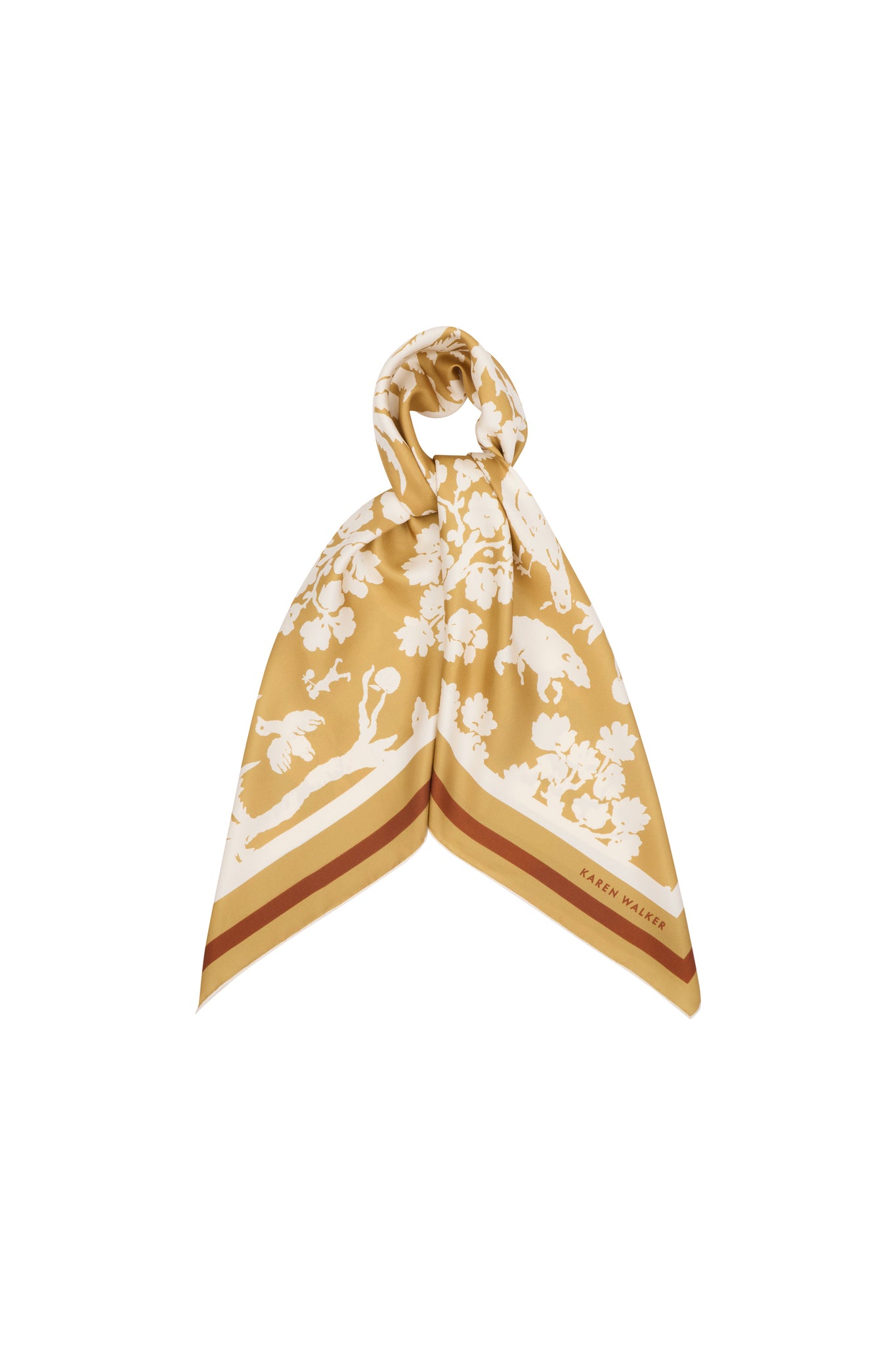 Animal Kingdom Classic Silk Scarf Ochre