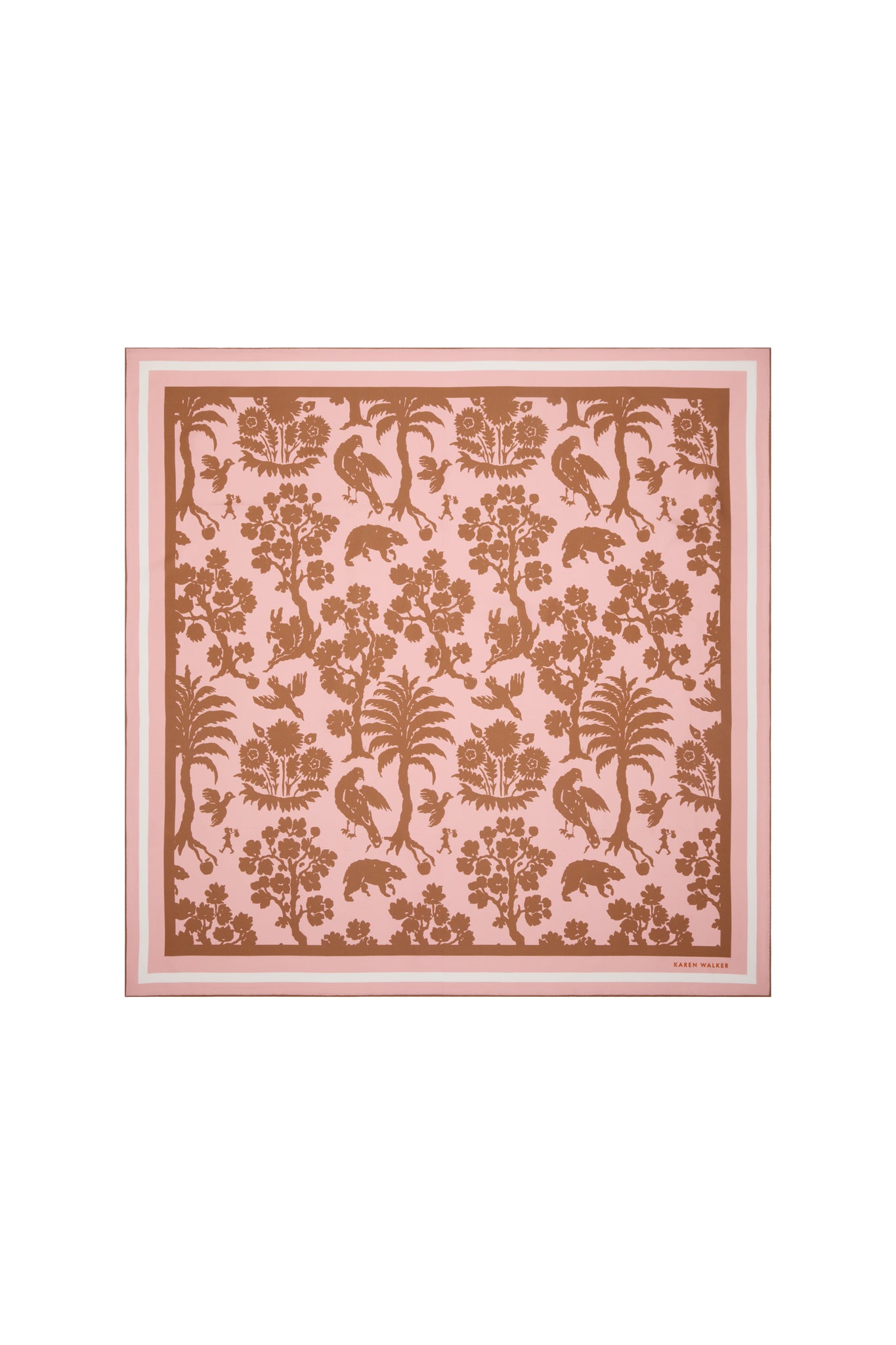 Animal Kingdom Classic Silk Scarf Pink