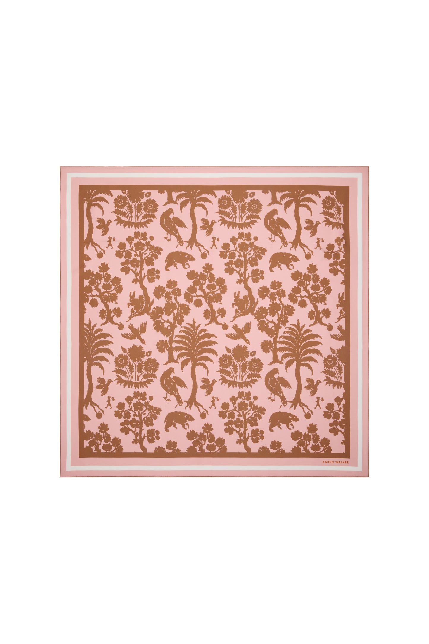 Animal Kingdom Classic Silk Scarf Pink