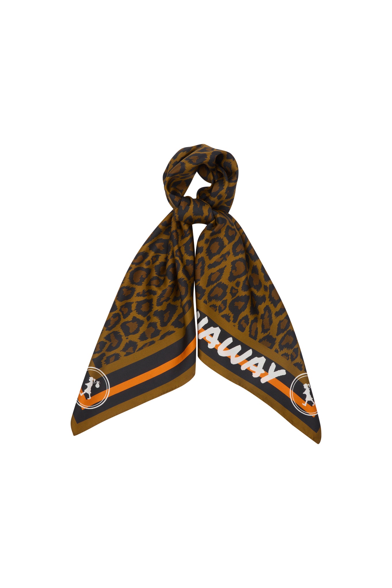 Leopard Classic Silk Scarf Tan
