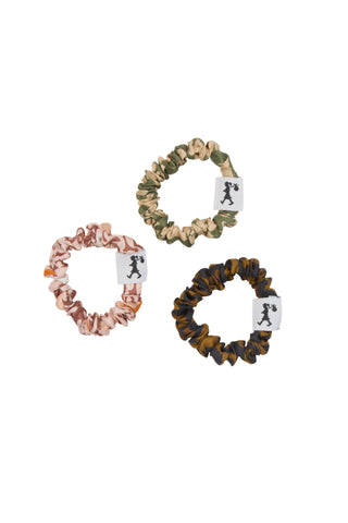 Silk Scrunchie 3pc Set Pink/Olive/Tan