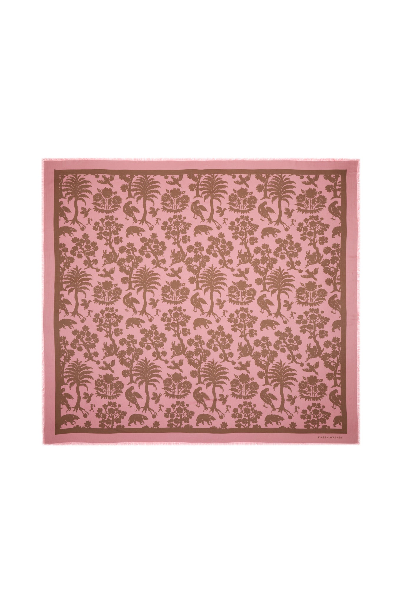Animal Kingdom Modal Twill Scarf Pink