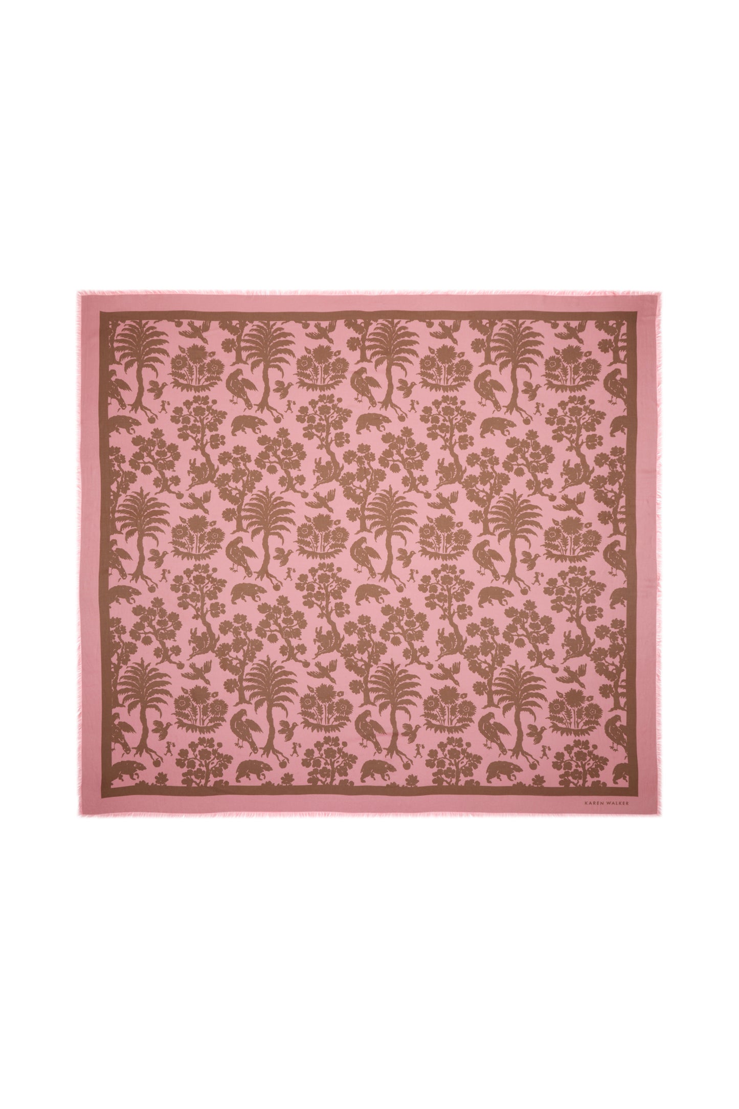 Animal Kingdom Modal Twill Scarf Pink