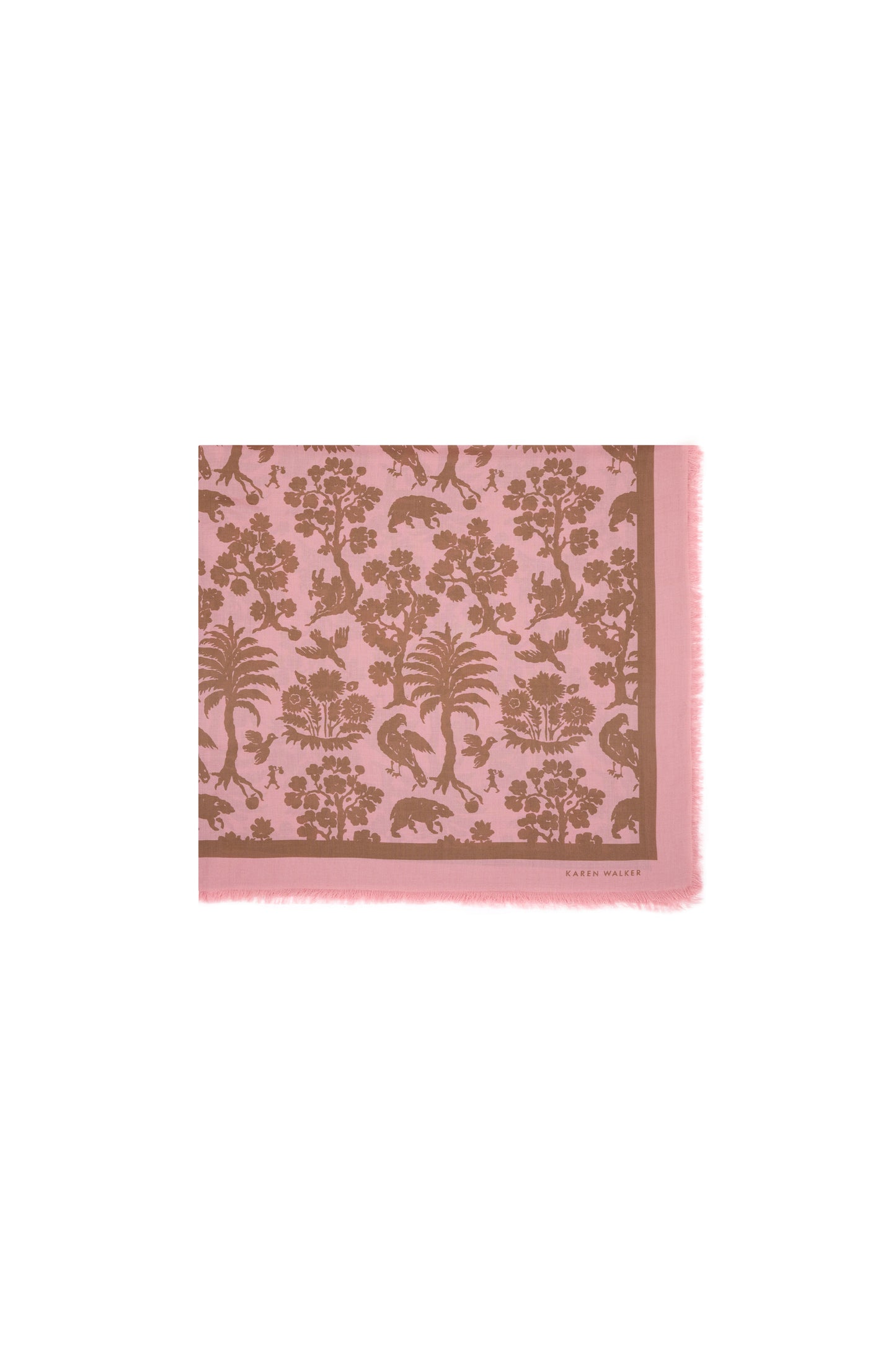 Animal Kingdom Modal Twill Scarf Pink