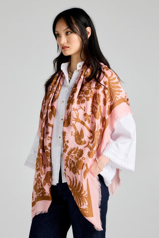 Animal Kingdom Modal Twill Scarf Pink