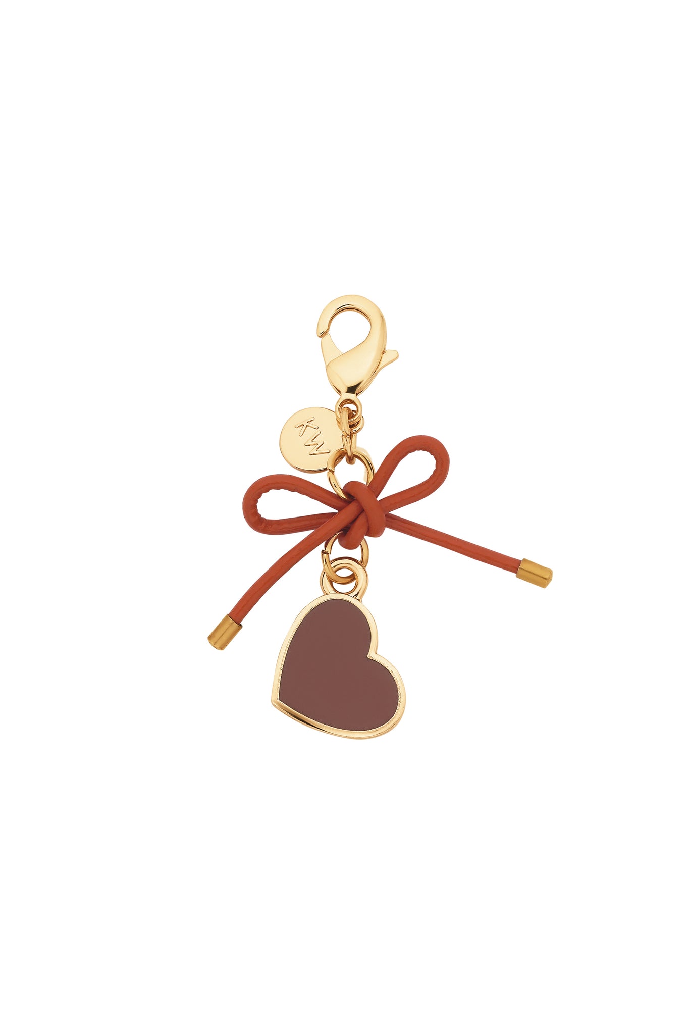 Heart Charm Gold/Brown