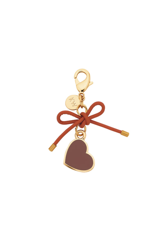 Heart Charm Gold/Brown