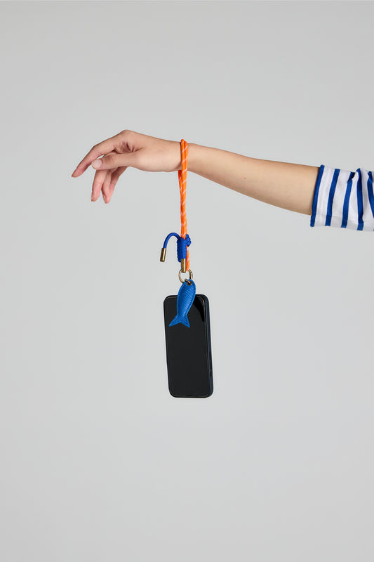 Wrist Phone Strap Orange/Blue