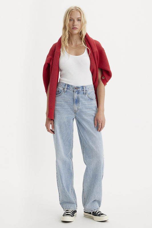 Baggy Dad Jeans Fan Flare Light Wash
