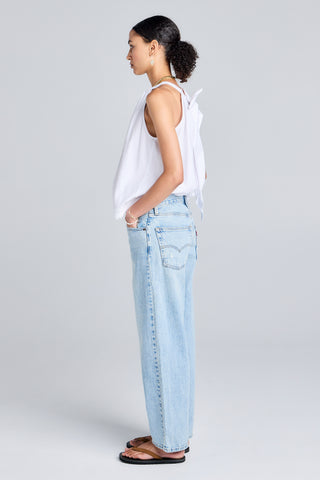 Baggy Dad Jeans Fan Flare Light Wash