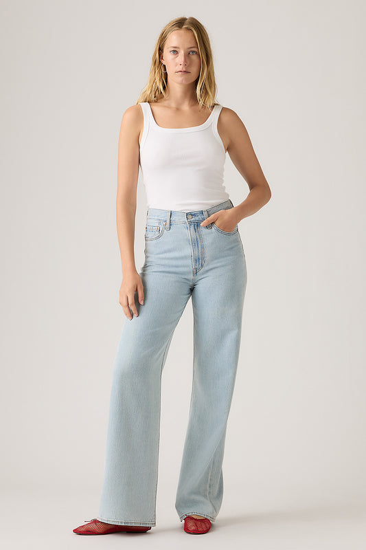 Ribcage Wide Leg Jeans Of Course Stone