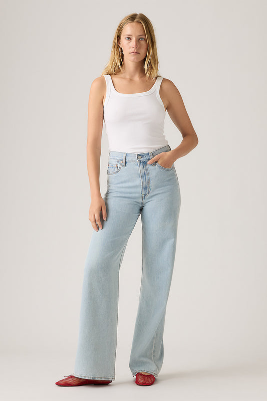 Ribcage Wide Leg Jeans Of Course Stone