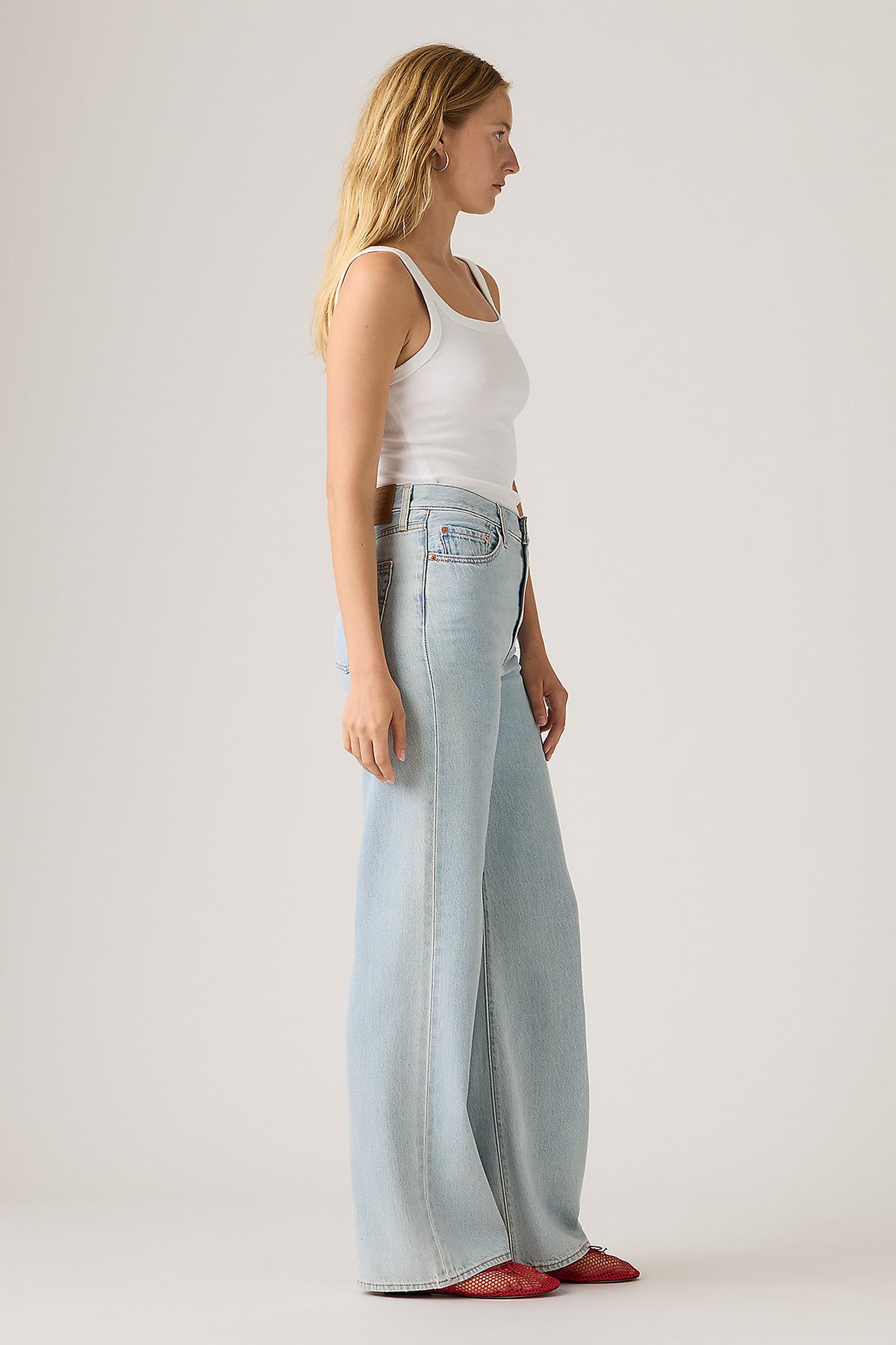 Ribcage Wide Leg Jeans Of Course Stone