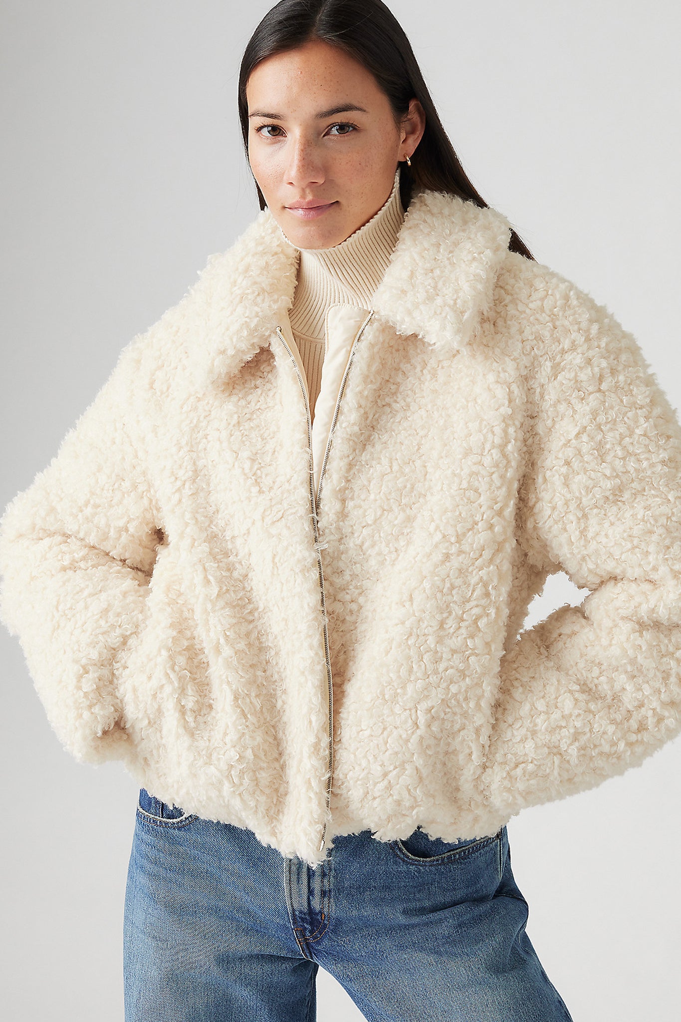 Kate Sherpa Jacket White Swan