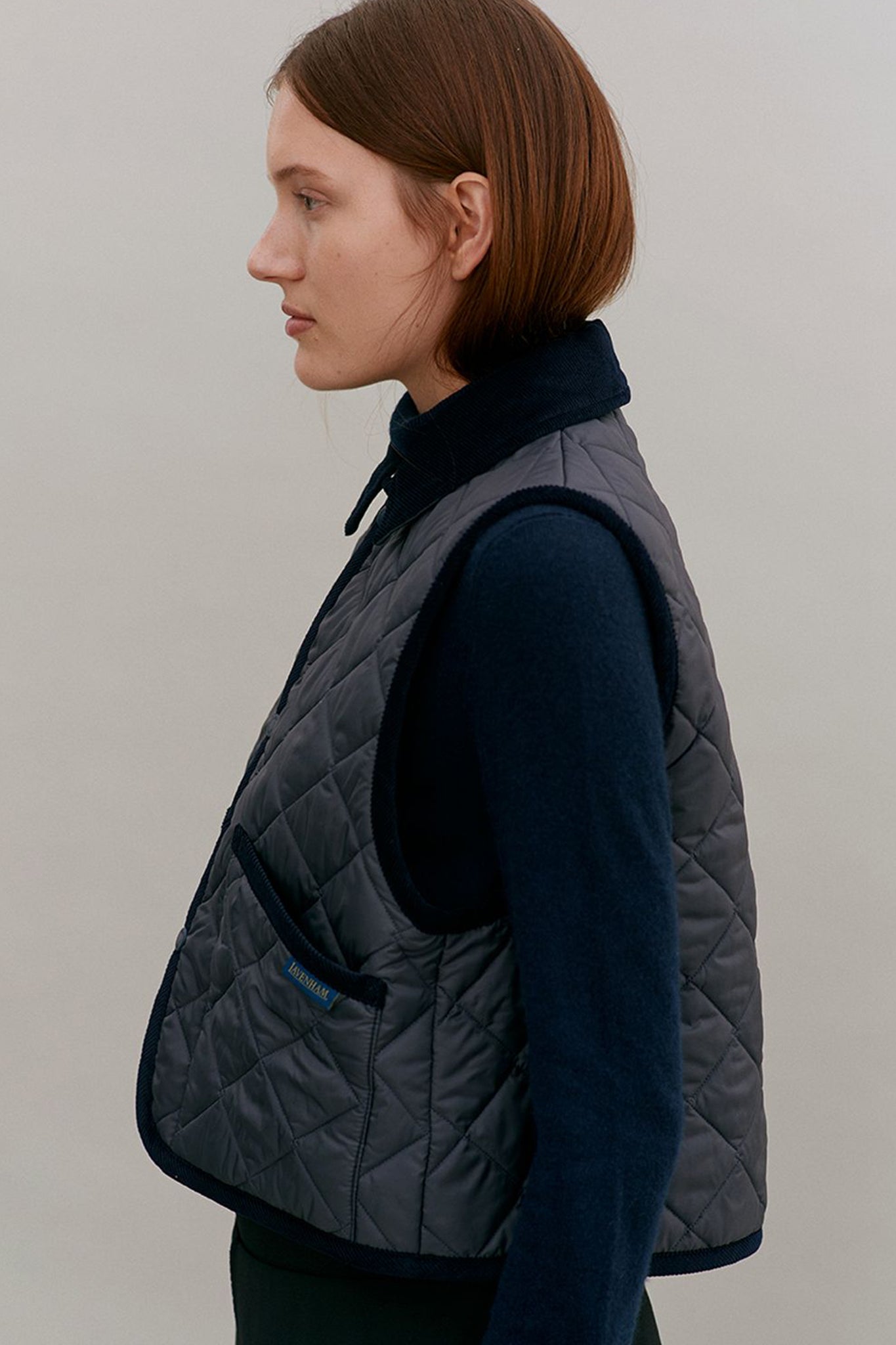Cropped Raydon Gilet Suffolk Navy