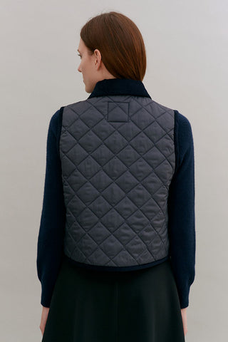 Cropped Raydon Gilet Suffolk Navy