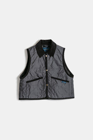 Unwadded Cropped Raydon Gilet Lamp Black