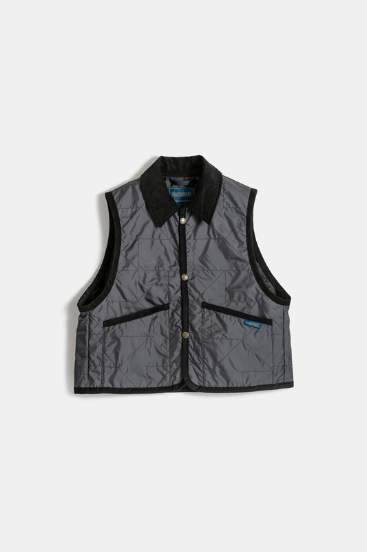 Unwadded Cropped Raydon Gilet Lamp Black
