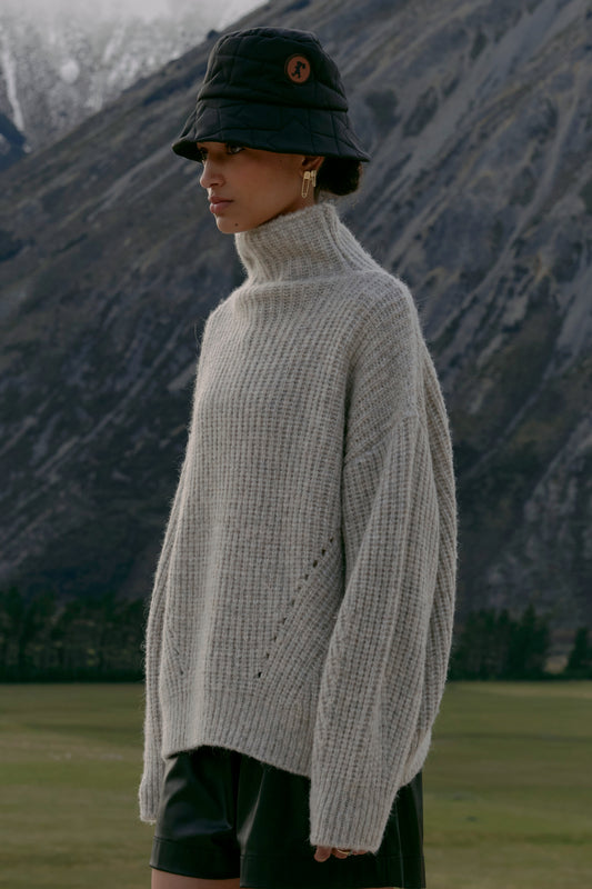 Funnel Neck Sweater Driftwood