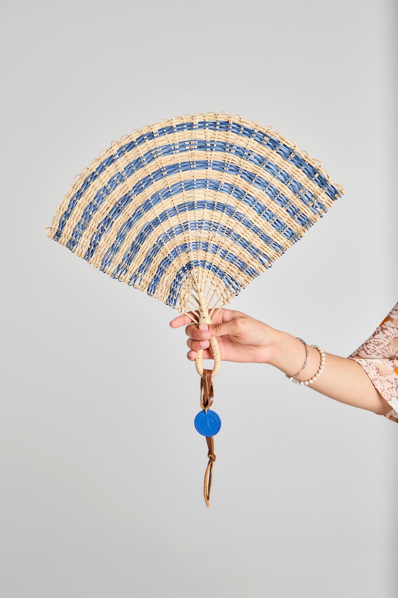 Handwoven Fan Blue Full Stripe
