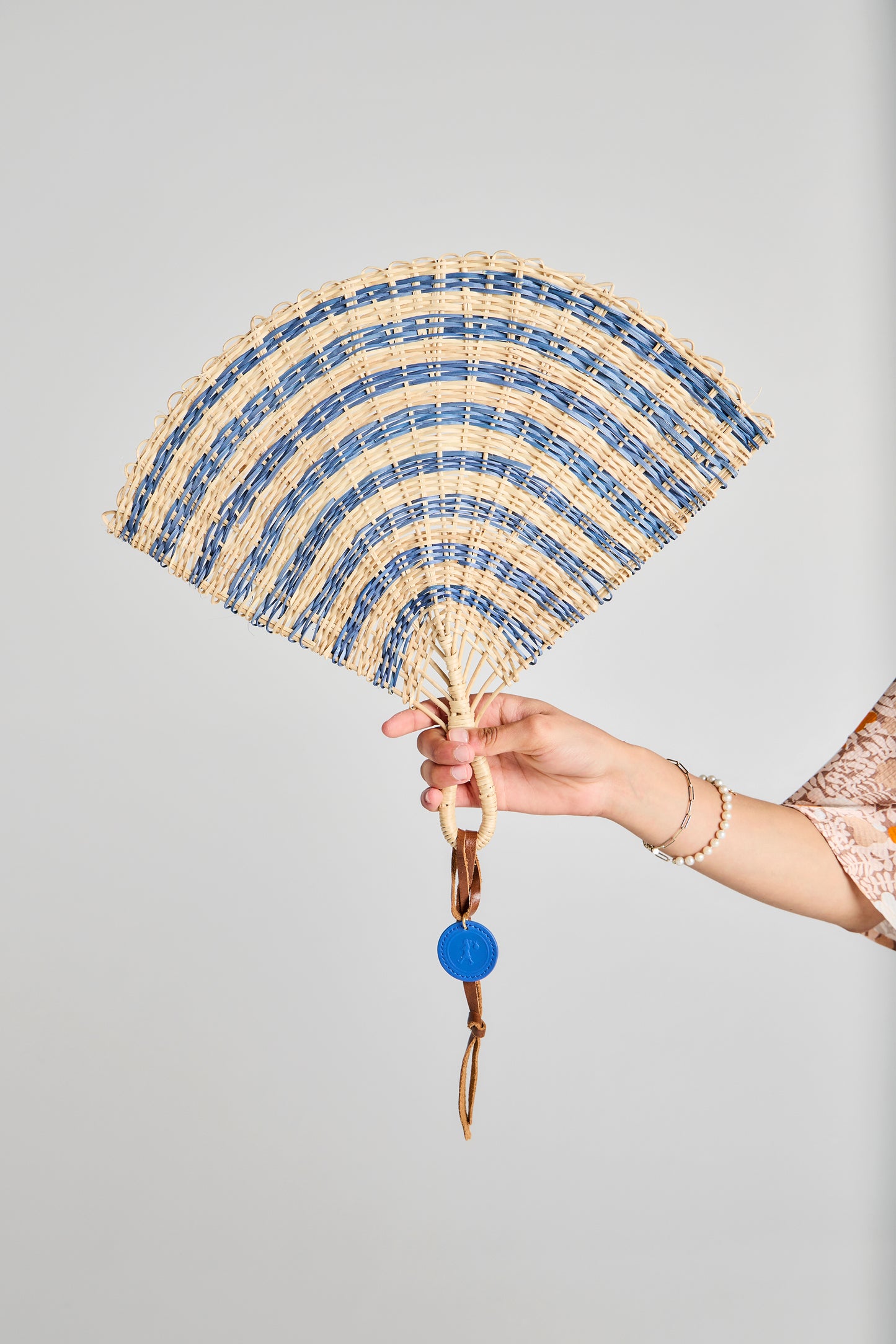 Handwoven Fan Blue Full Stripe