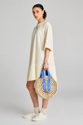 Handwoven Round Basket Small Natural/Blue