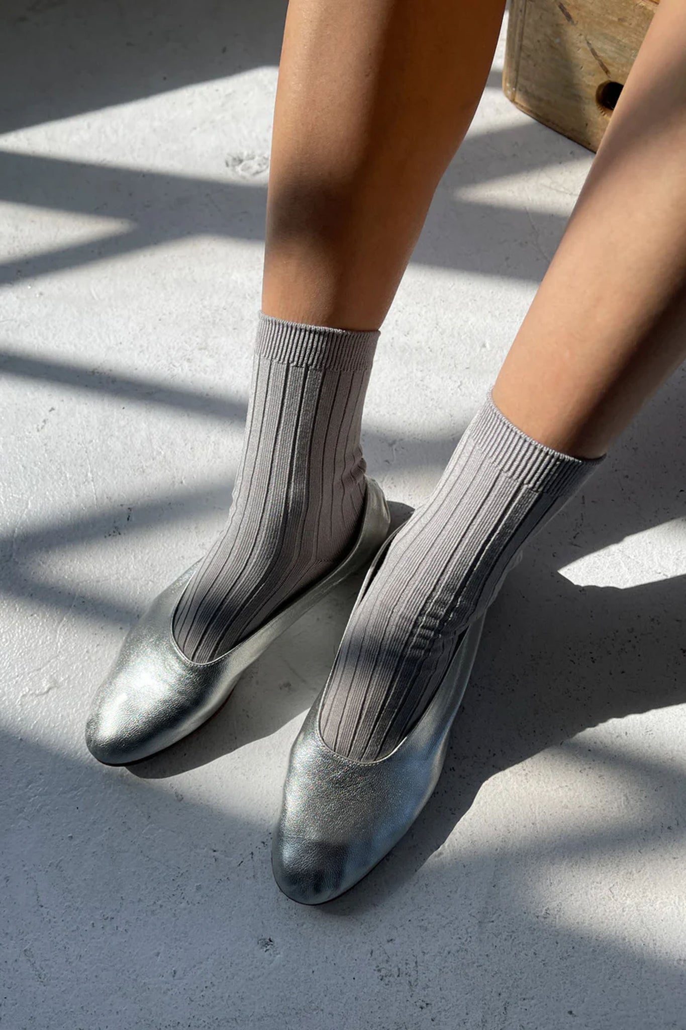 Her Socks Mercerized Stone