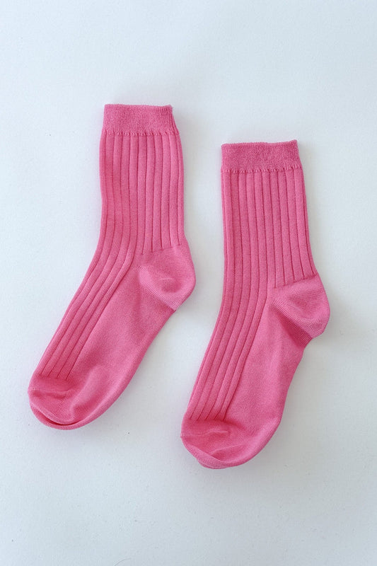 Her Socks Mercerized Bright Pink