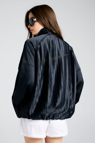 Pleated Track Jacket Black/Black