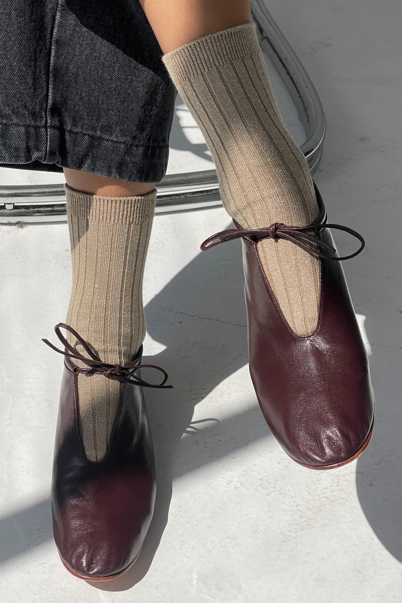 Her Socks Modal Lurex Ash Glitter