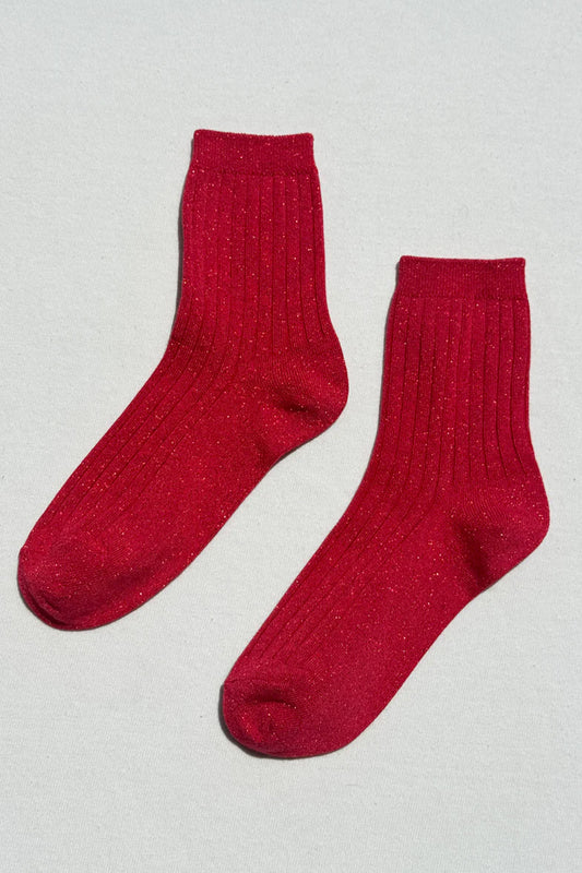 Her Socks Modal Lurex Ruby Glitter