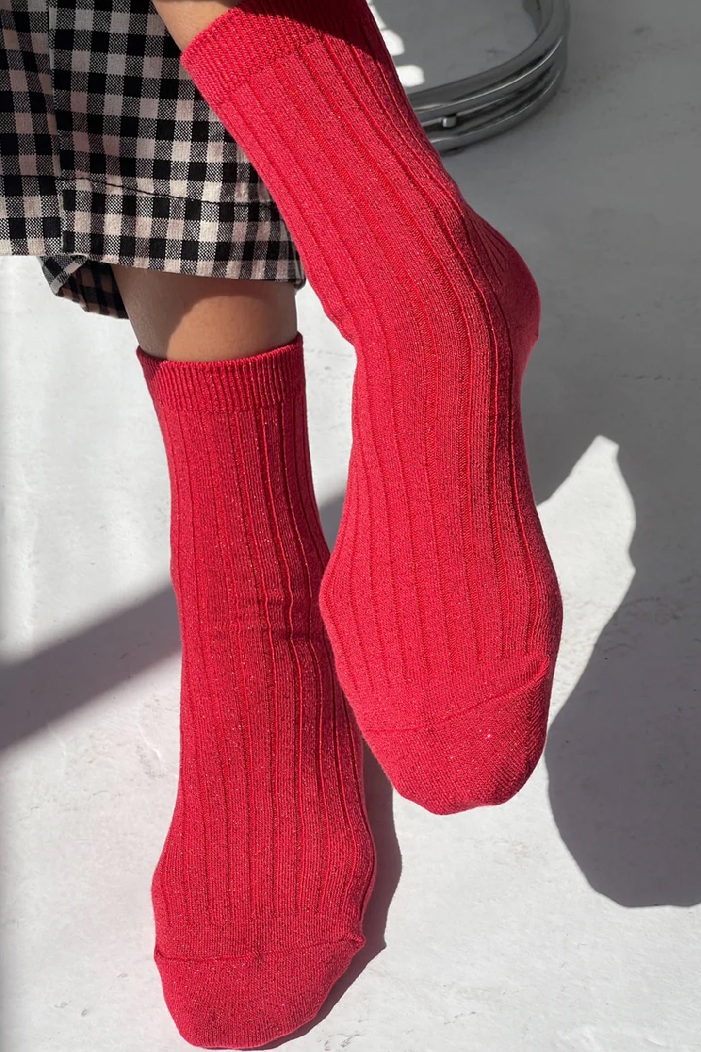 Her Socks Modal Lurex Ruby Glitter