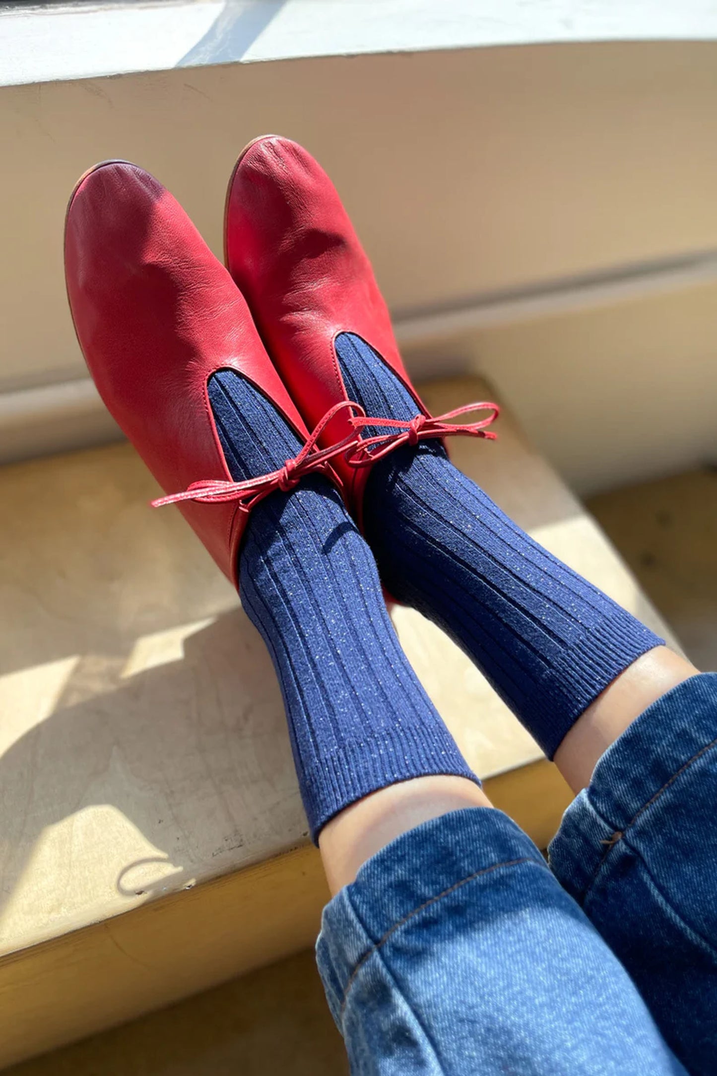Her Socks Modal Lurex Sapphire Glitter