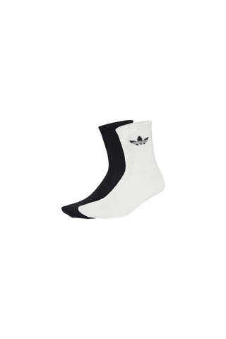 Fluffy Crew Socks 2 Pairs Off White/Black