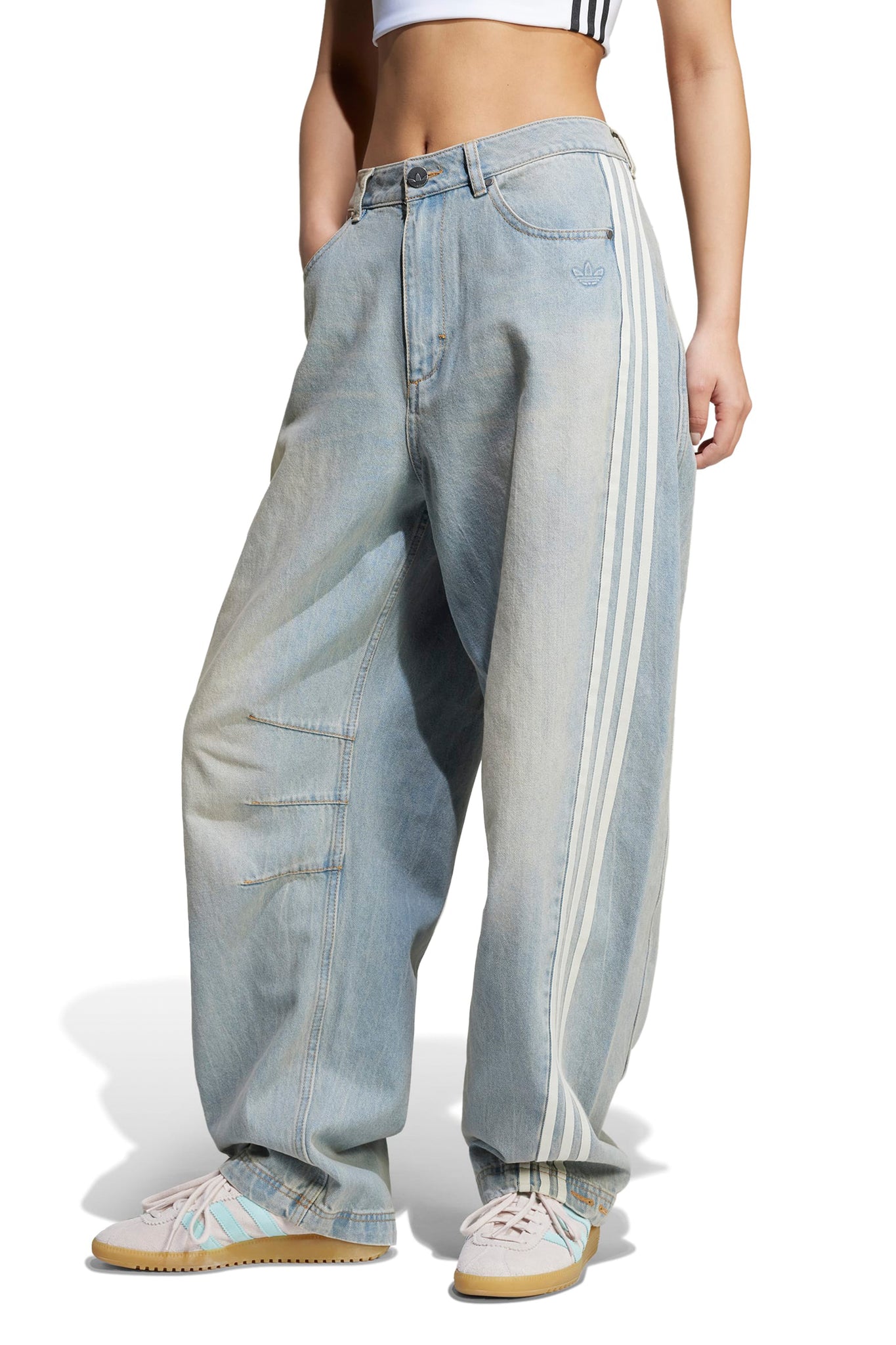 Adilenium Barrel Leg Denim Pants Light Denim