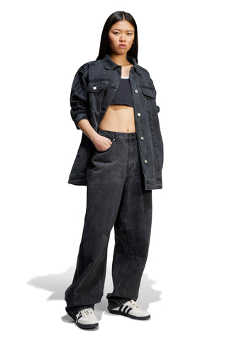 Adilenium Barrel Leg Denim Pants Black