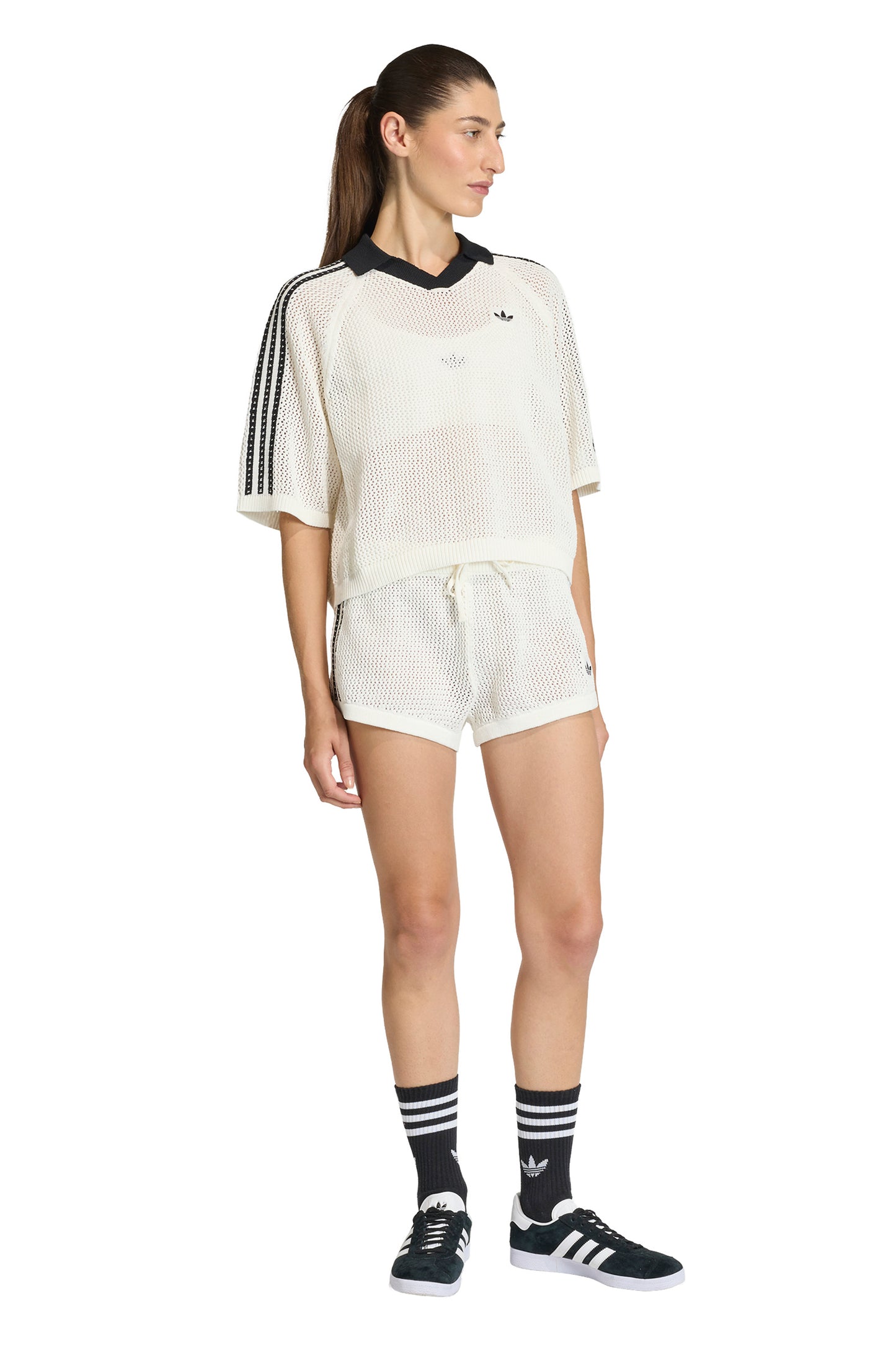 Knitted Crochet Shorts Off White