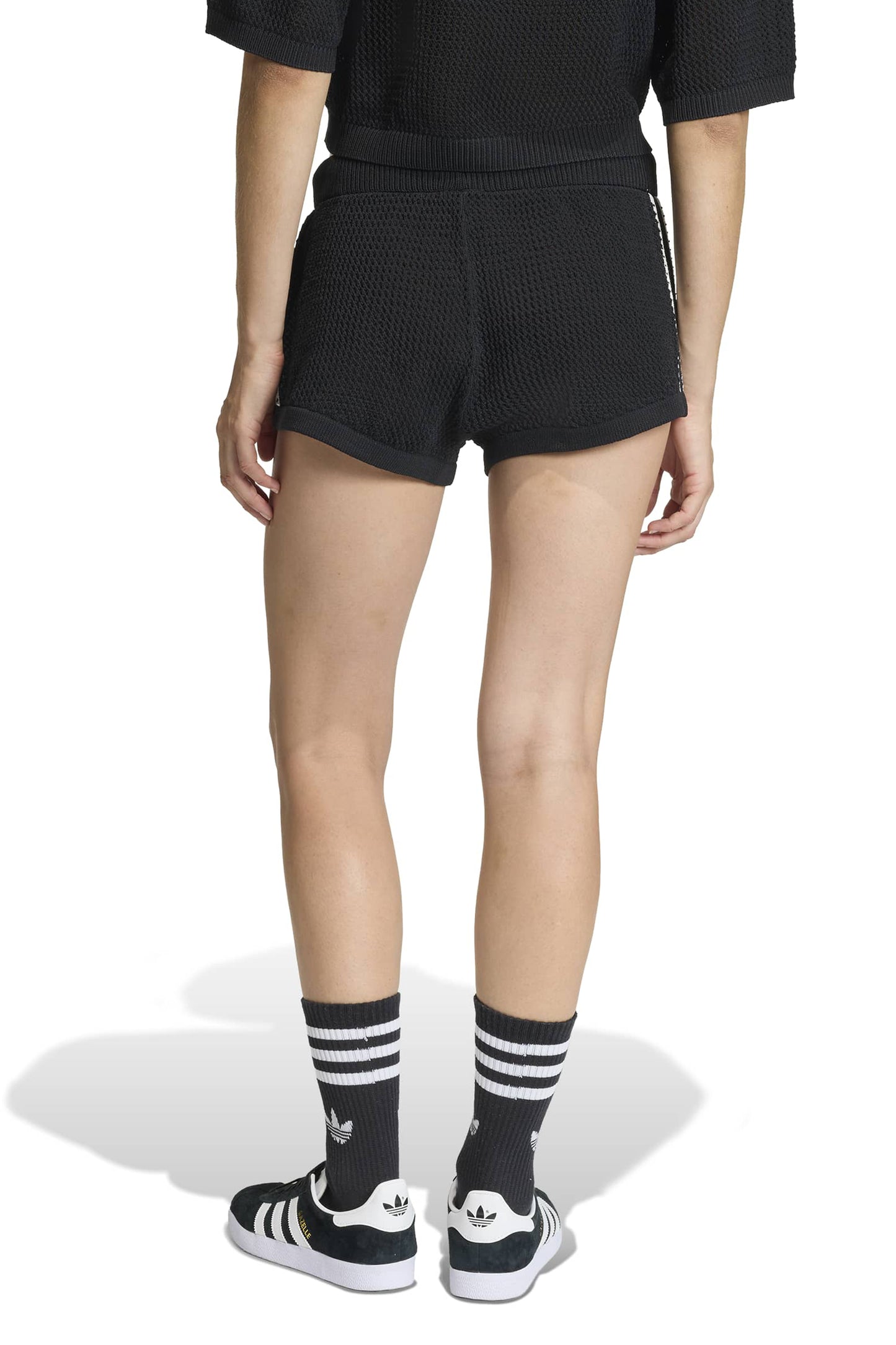 Knitted Crochet Shorts Black